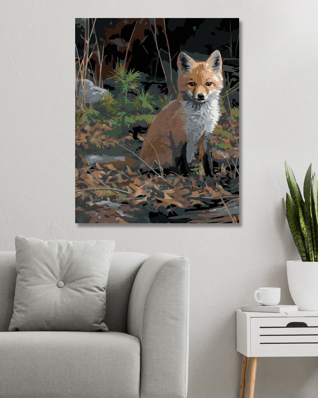zuty Malování podle čísel – SEDÍCÍ MLÁDĚ LIŠKY (JOE HAUTMAN) - Rozměr: 40x50 cm, Rámování: Varianta: bez rámu a bez vypnutí plátna - obrázek 10
