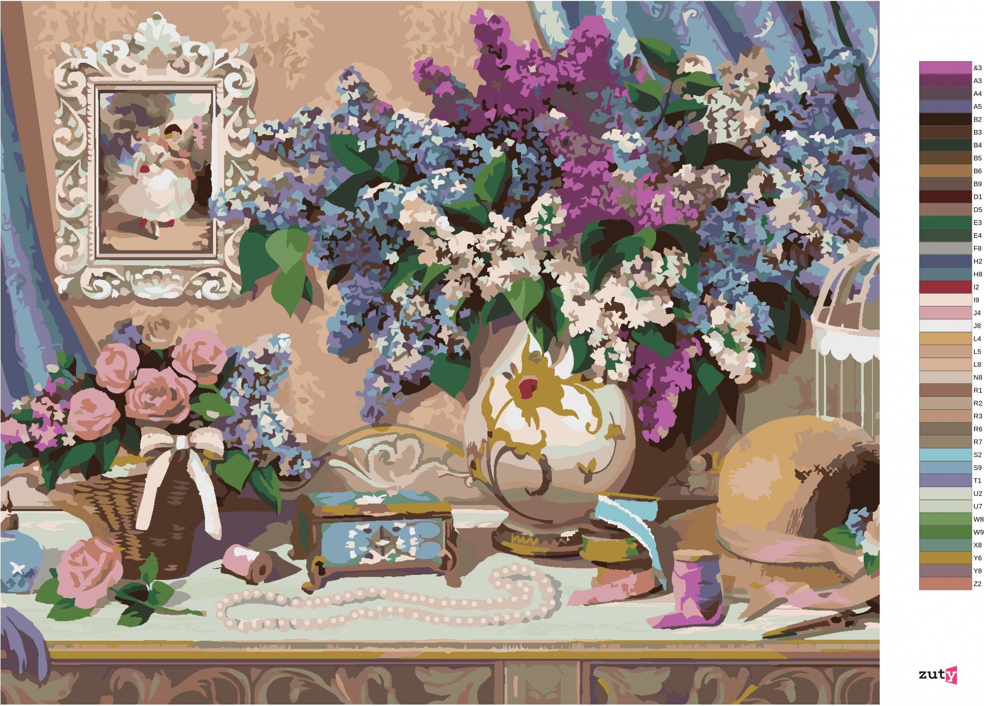 zuty Malování podle čísel - HORTENZIE VE VÁZE A ŠPERKY (IMAGE WORLD-AP) - Rozměr: 40x50 cm, Rámování: Varianta: bez rámu a bez vypnutí plátna - obrázek 10