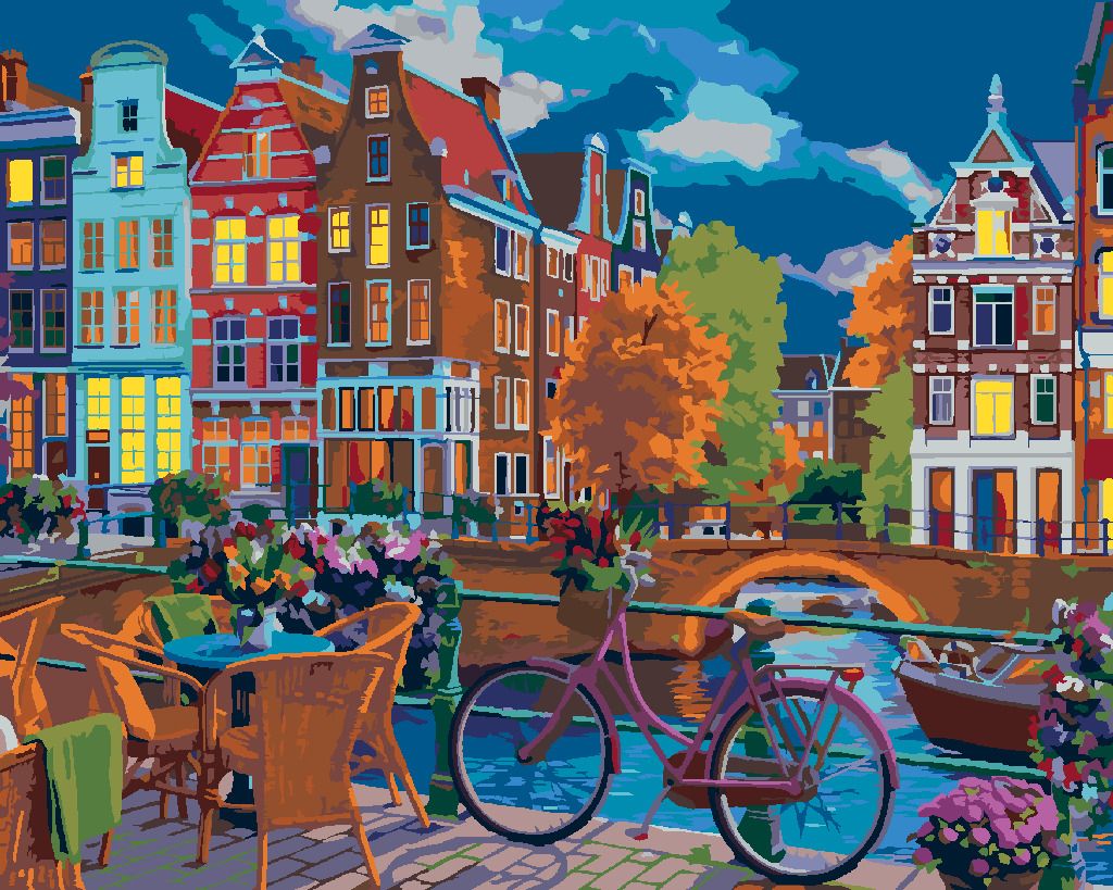 zuty Malování podle čísel – ULICE U ŘEKY (IMAGE WORLD-AP) - Rozměr: 40x50 cm, Rámování: Varianta: vypnuté plátno na rám - obrázek 6