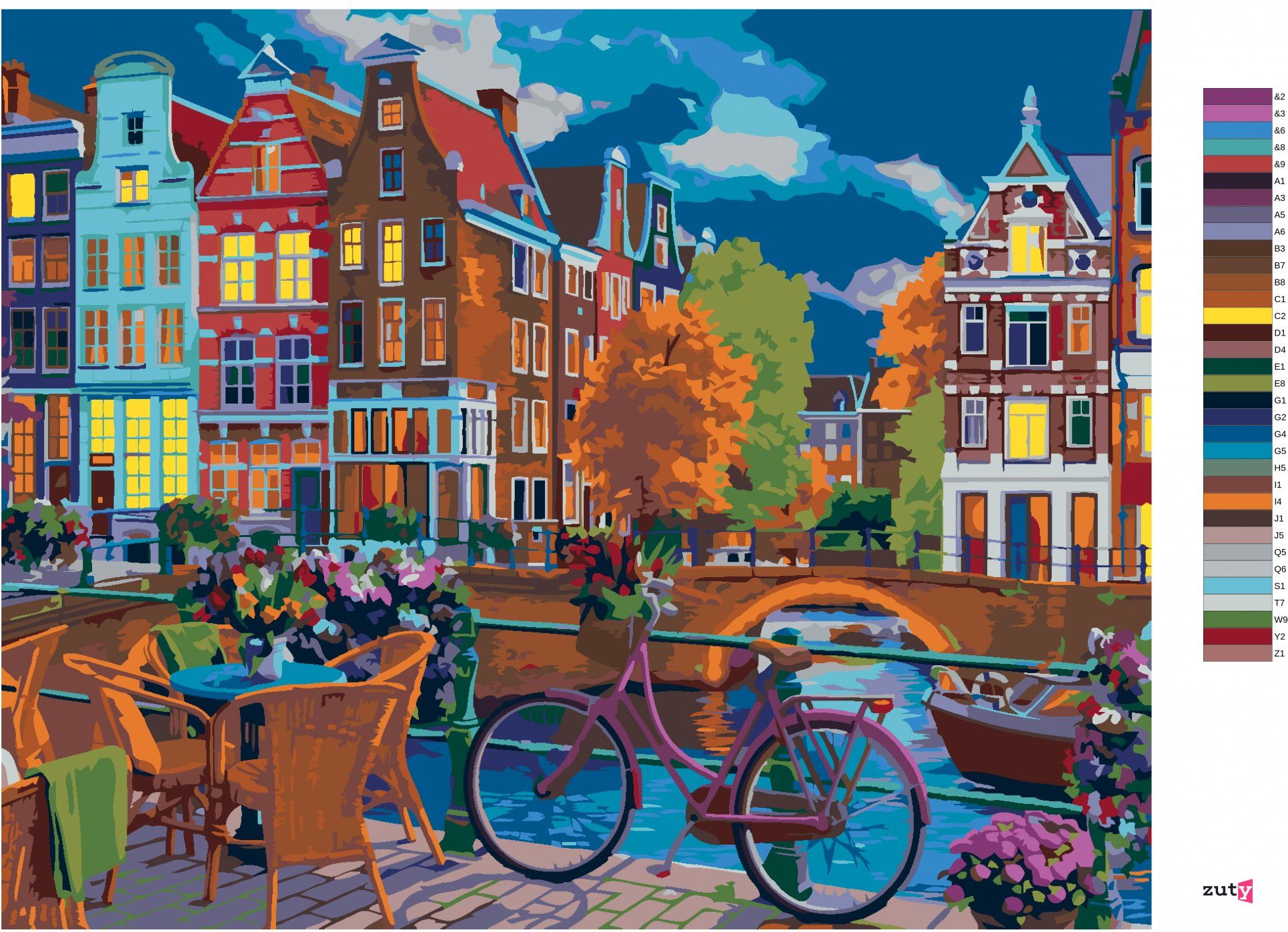 zuty Malování podle čísel – ULICE U ŘEKY (IMAGE WORLD-AP) - Rozměr: 40x50 cm, Rámování: Varianta: vypnuté plátno na rám - obrázek 7