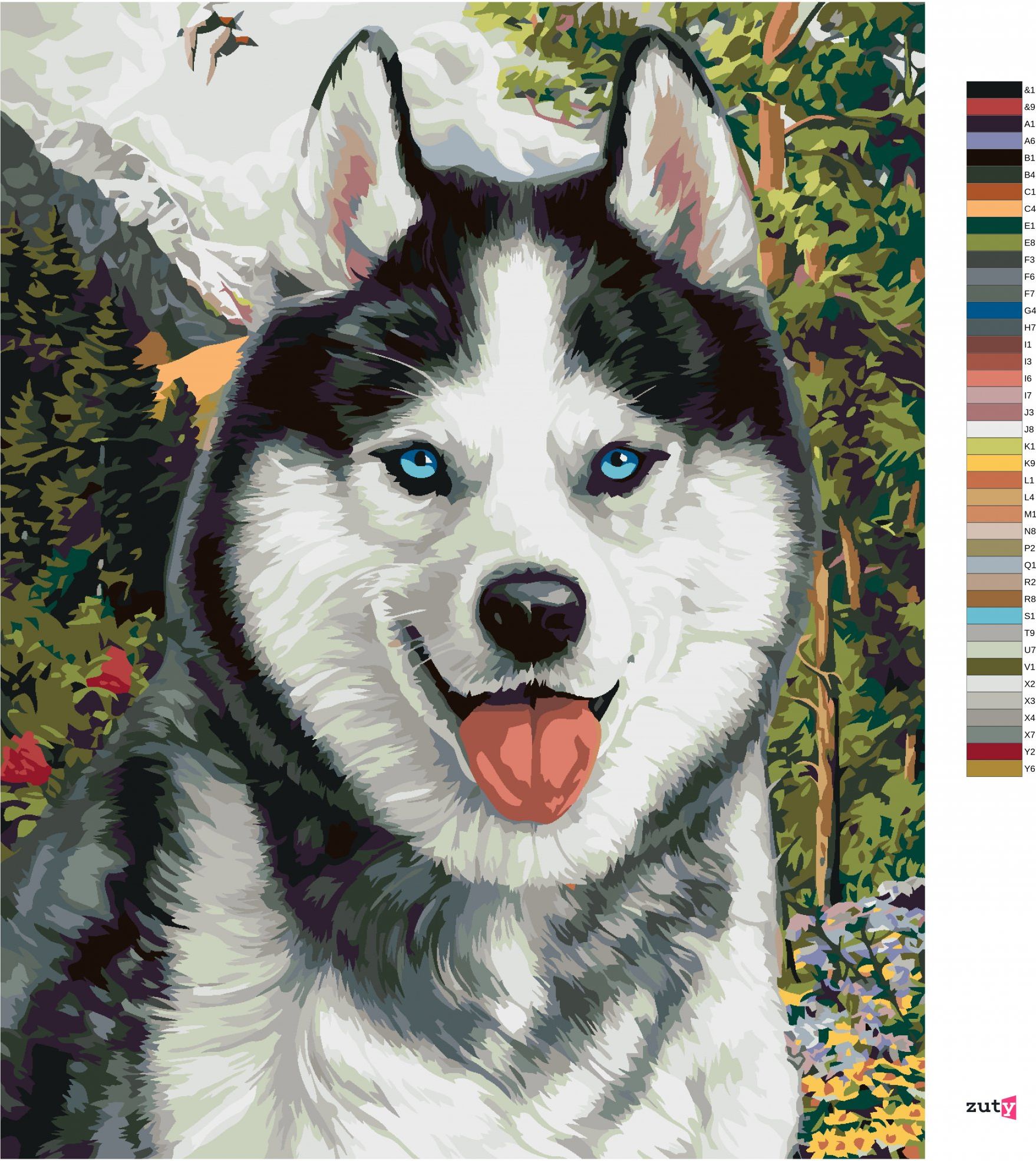 zuty Malování podle čísel - HUSKY (IMAGE WORLD-AP) - Rozměr: 40x50 cm, Rámování: Varianta: bez rámu a bez vypnutí plátna - obrázek 7