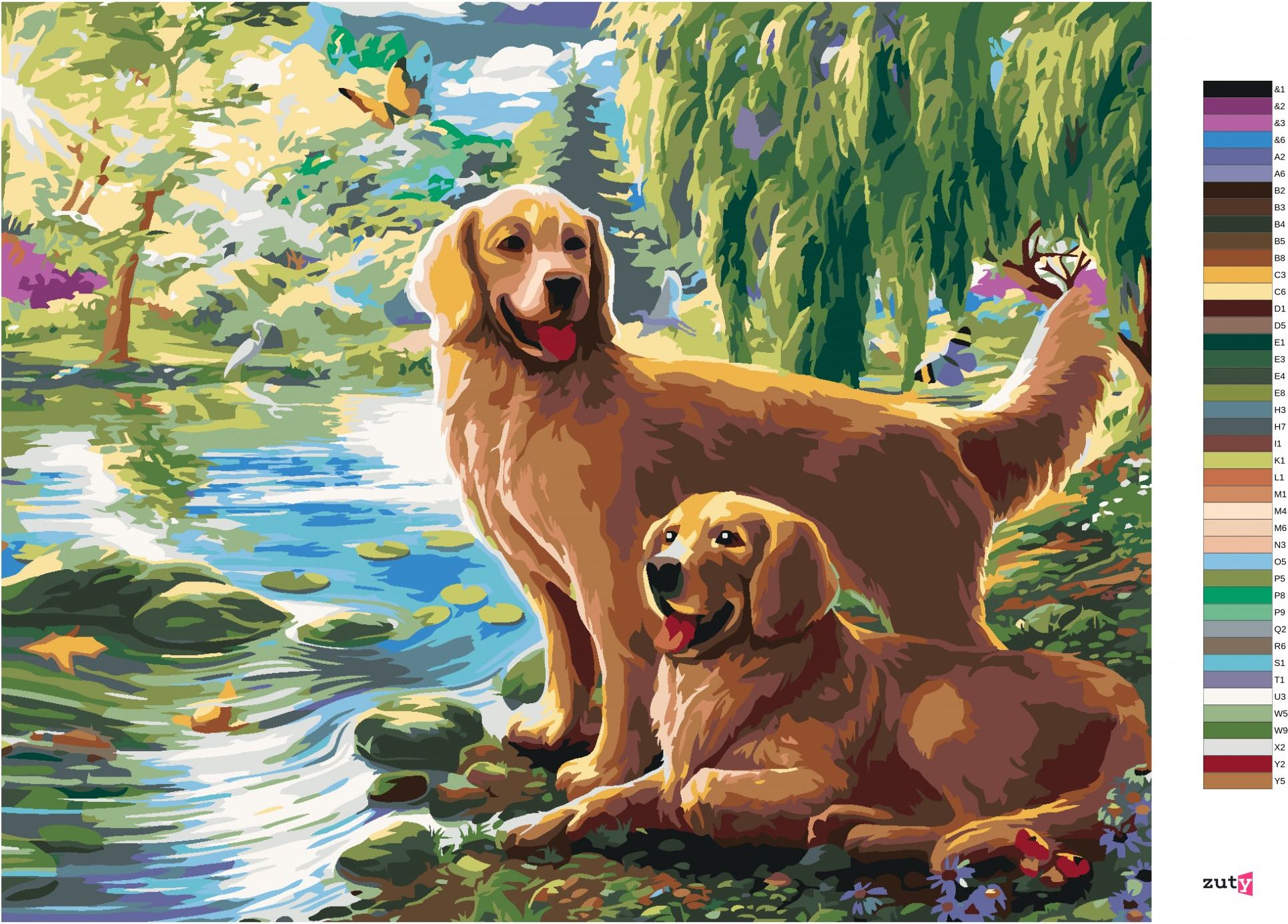 zuty Malování podle čísel - ZLATÝ RETRÍVR U JEZERA (IMAGE WORLD-AP) - Rozměr: 40x50 cm, Rámování: Varianta: bez rámu a bez vypnutí plátna - obrázek 7