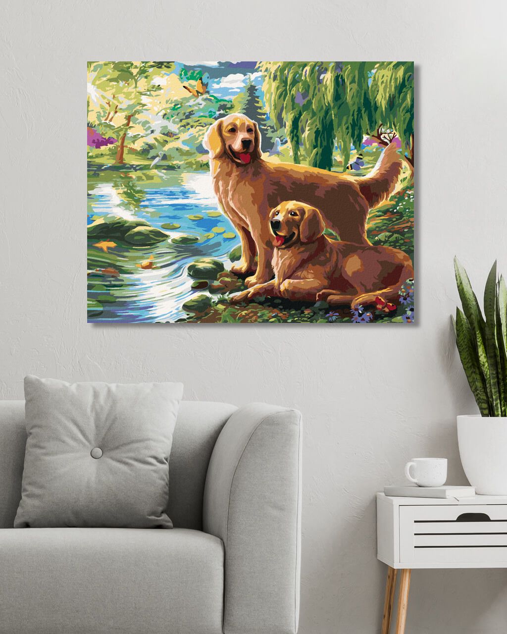zuty Malování podle čísel - ZLATÝ RETRÍVR U JEZERA (IMAGE WORLD-AP) - Rozměr: 40x50 cm, Rámování: Varianta: bez rámu a bez vypnutí plátna - obrázek 9