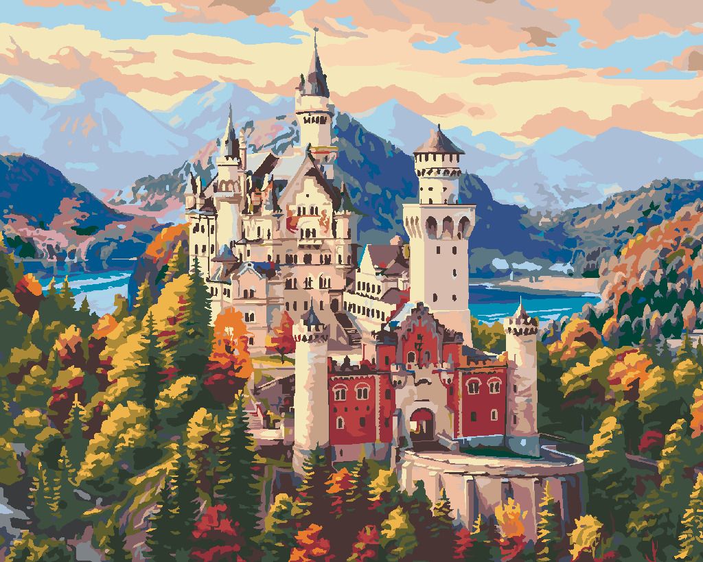 zuty Malování podle čísel - HRAD V HORÁCH (IMAGE WORLD-RC) - Rozměr: 40x50 cm, Rámování: Varianta: bez rámu a bez vypnutí plátna - obrázek 4