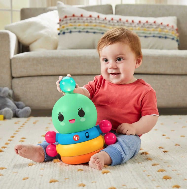 FISHER PRICE Baby tančící žížala na baterie pro miminko Světlo Zvuk - obrázek 3