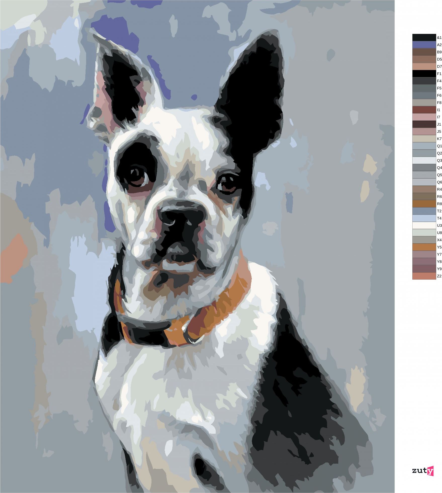 zuty Malování podle čísel - BÍLOČERNÝ ANGLICKÝ BULLDOG (JIM KILLEN) - Rozměr: 40x50 cm, Rámování: Varianta: vypnuté plátno na rám - obrázek 10