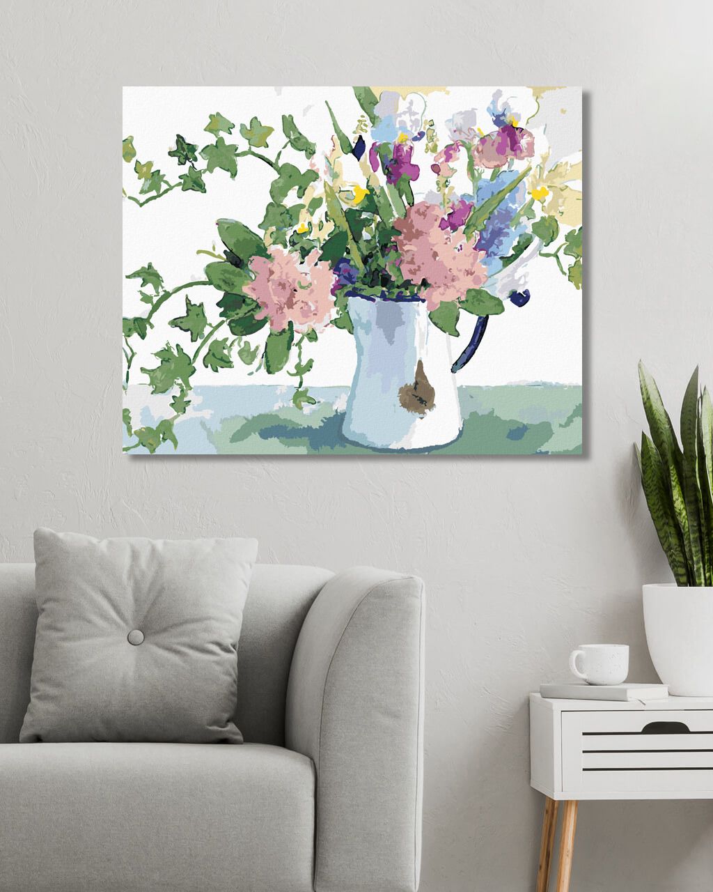 zuty Malování podle čísel – KVĚTINY A BŘEČŤAN V KONVICI (JUDY BUSWELL) - Rozměr: 40x50 cm, Rámování: Varianta: bez rámu a bez vypnutí plátna - obrázek 8