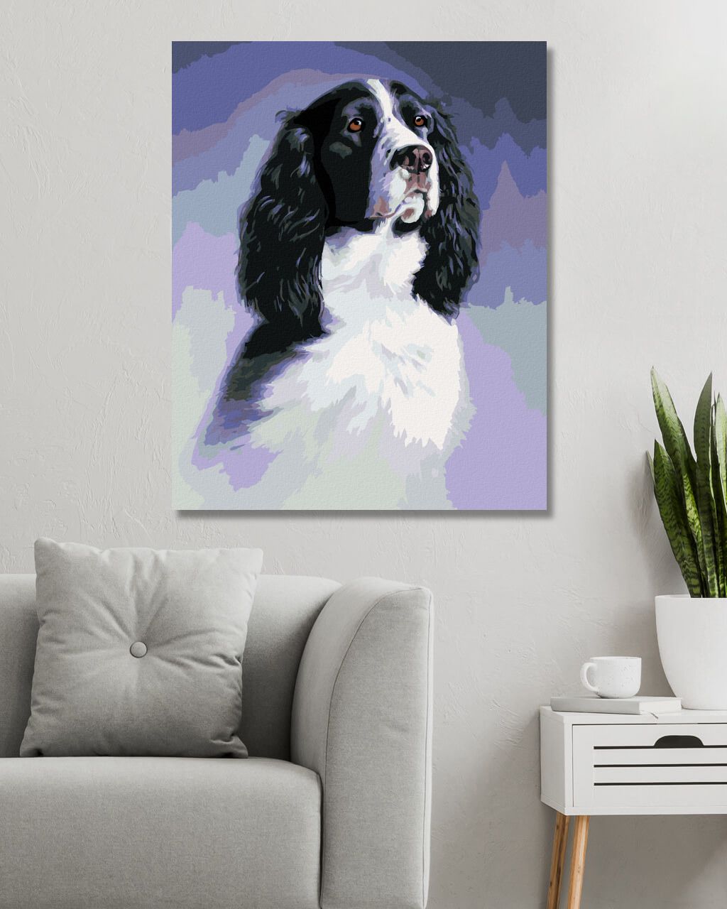 zuty Malování podle čísel - ANGLICKÝ ŠPRINGRŠPANĚL (JIM KILLEN) - Rozměr: 40x50 cm, Rámování: Varianta: vypnuté plátno na rám - obrázek 3