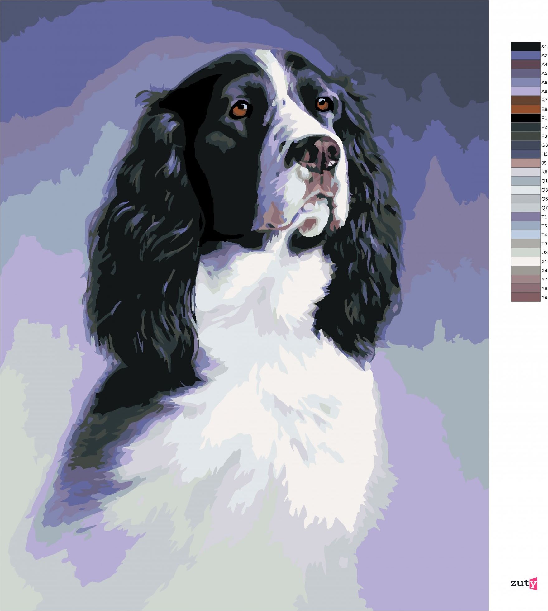 zuty Malování podle čísel - ANGLICKÝ ŠPRINGRŠPANĚL (JIM KILLEN) - Rozměr: 40x50 cm, Rámování: Varianta: vypnuté plátno na rám - obrázek 5