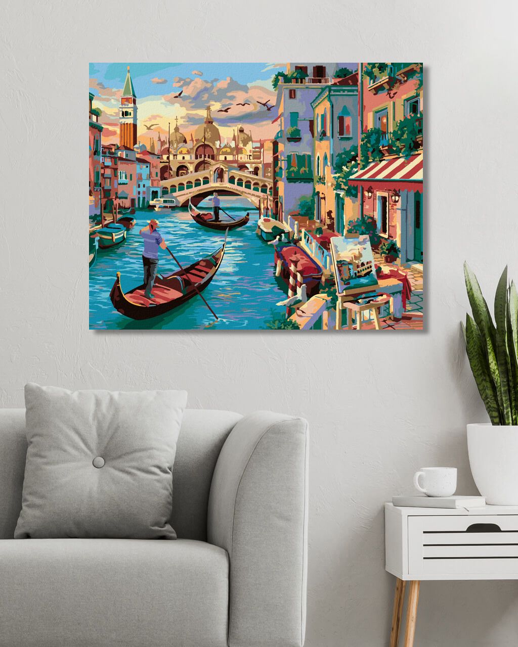 zuty Malování podle čísel - GONDOLY NA ŘECE V BENÁTKÁCH (IMAGE WORLD-RC) - Rozměr: 40x50 cm, Rámování: Varianta: vypnuté plátno na rám - obrázek 10