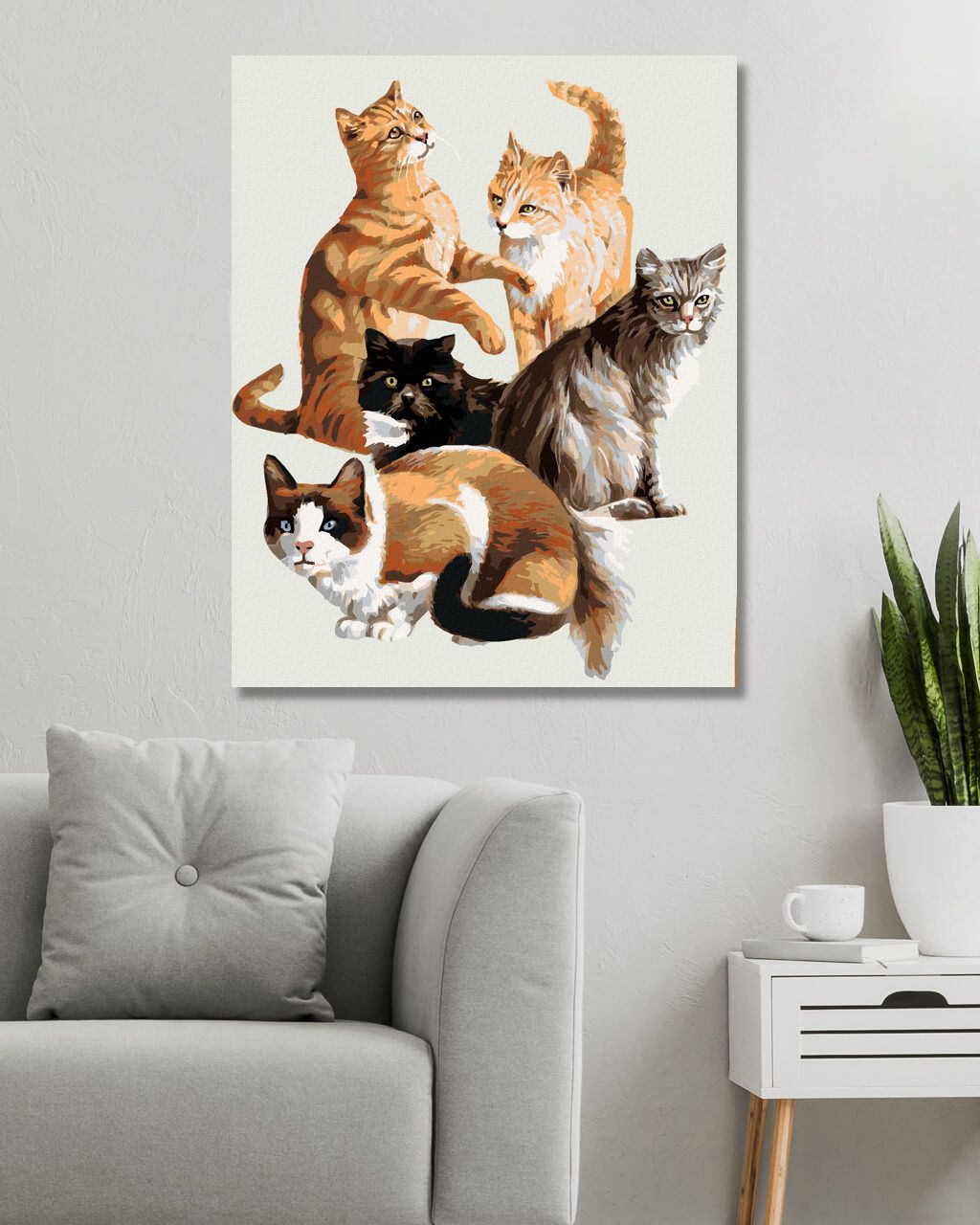 zuty Malování podle čísel – KOČKY (JIM KILLEN) - Rozměr: 40x50 cm, Rámování: Varianta: bez rámu a bez vypnutí plátna - obrázek 2