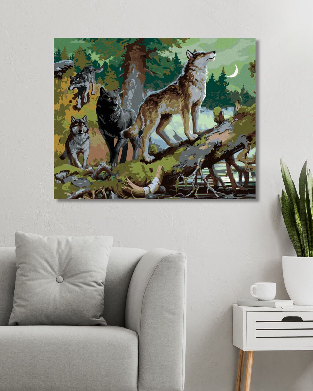 zuty Malování podle čísel - SMEČKA VLKŮ (IMAGE WORLD-RC) - Rozměr: 40x50 cm, Rámování: Varianta: bez rámu a bez vypnutí plátna - obrázek 6