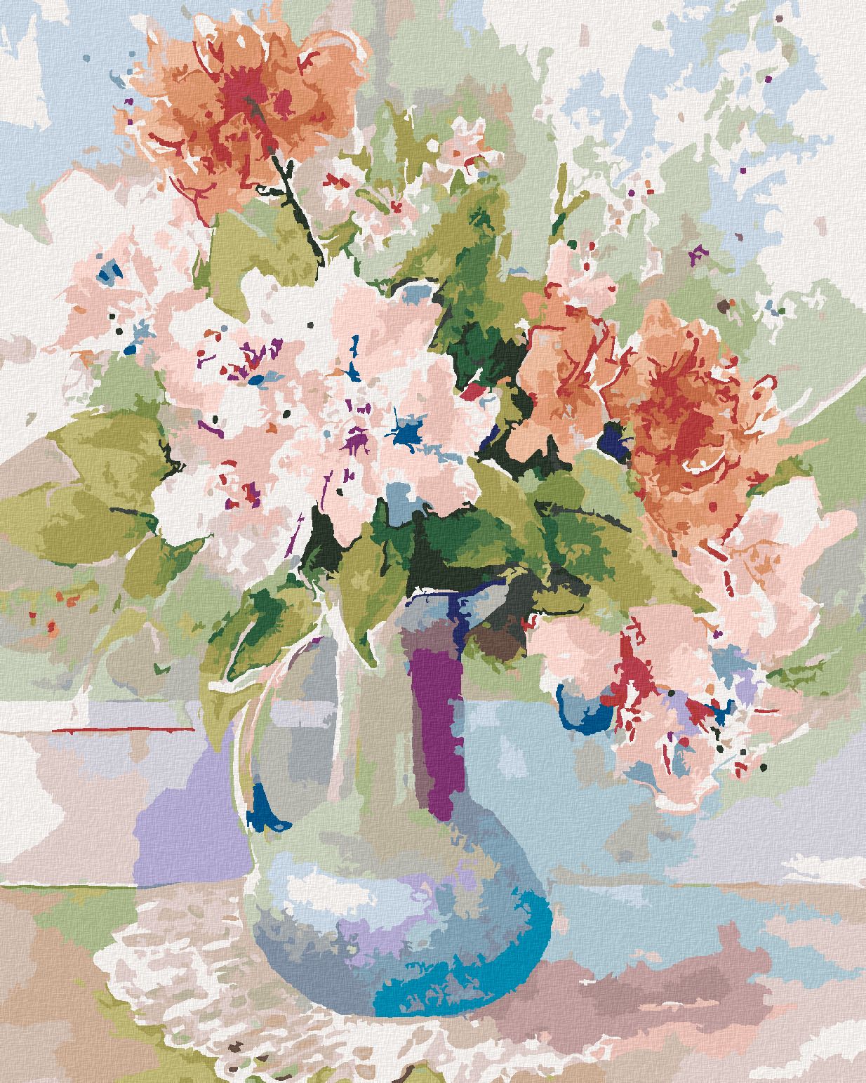 zuty Malování podle čísel – RODODENDRONY A AZALKY VE VÁZE (JUDY BUSWELL) - Rozměr: 40x50 cm, Rámování: Varianta: vypnuté plátno na rám - obrázek 1