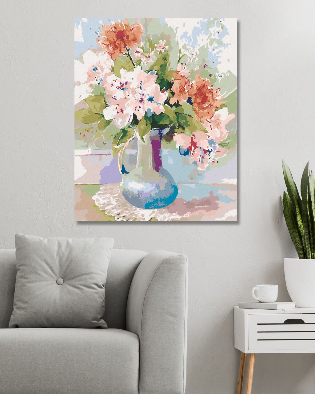 zuty Malování podle čísel – RODODENDRONY A AZALKY VE VÁZE (JUDY BUSWELL) - Rozměr: 40x50 cm, Rámování: Varianta: vypnuté plátno na rám - obrázek 5