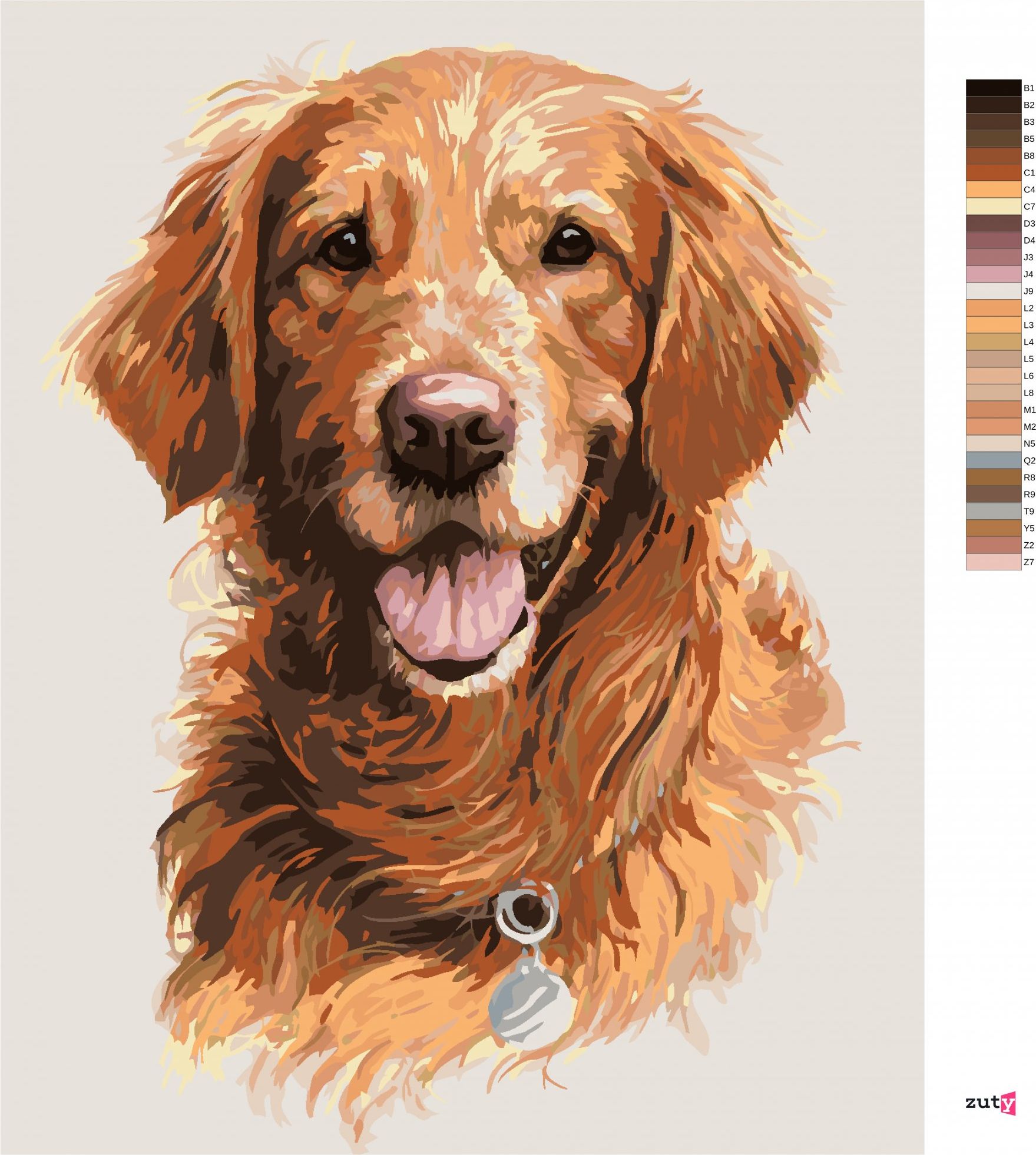 zuty Malování podle čísel - ZLATÝ RETRÍVR SE ZNÁMKOU (JIM KILLEN) - Rozměr: 40x50 cm, Rámování: Varianta: vypnuté plátno na rám - obrázek 10