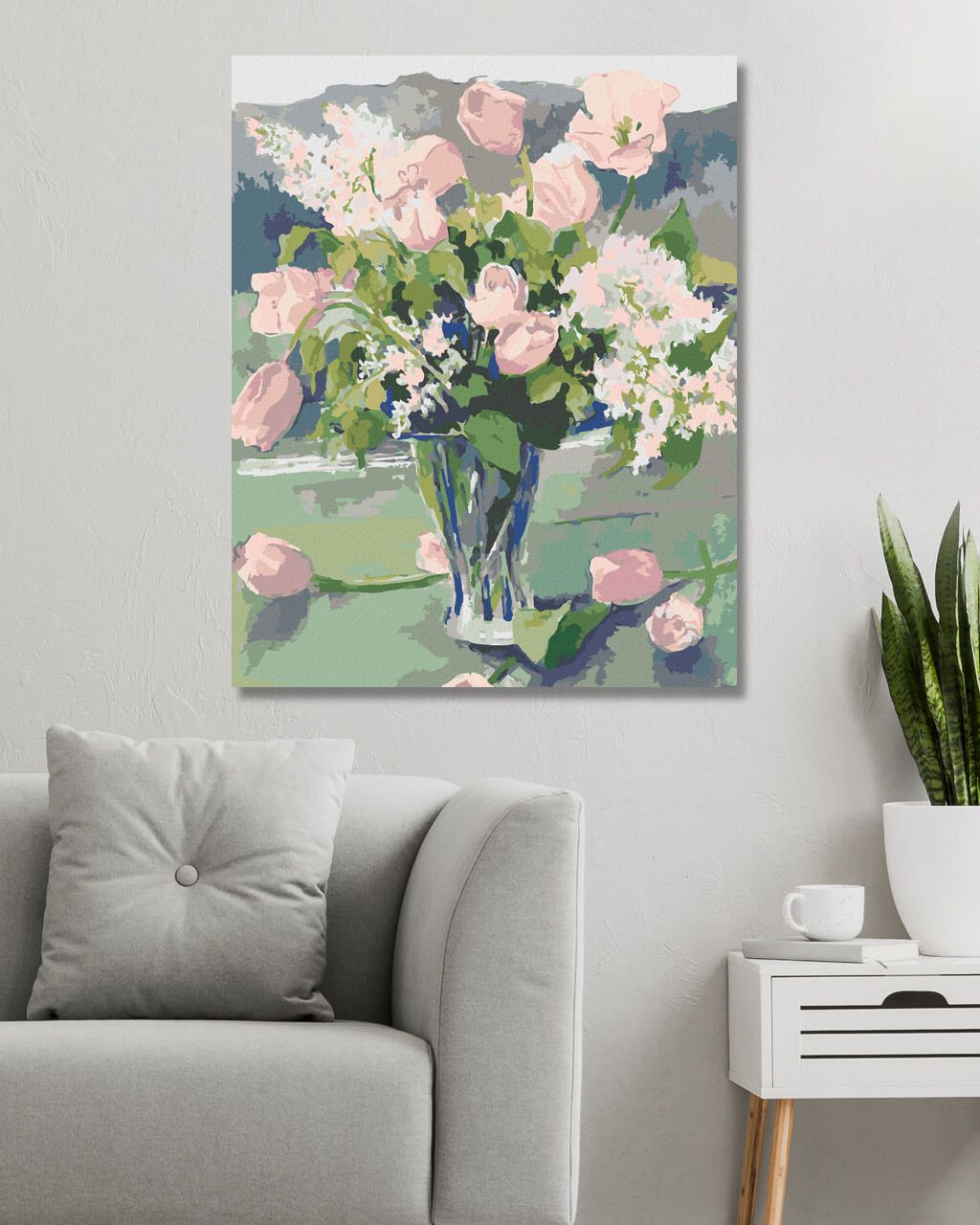 zuty Malování podle čísel – RŮŽOVÉ TULIPÁNY A BÍLÉ ŠEŘÍKY (JUDY BUSWELL) - Rozměr: 40x50 cm, Rámování: Varianta: vypnuté plátno na rám - obrázek 8