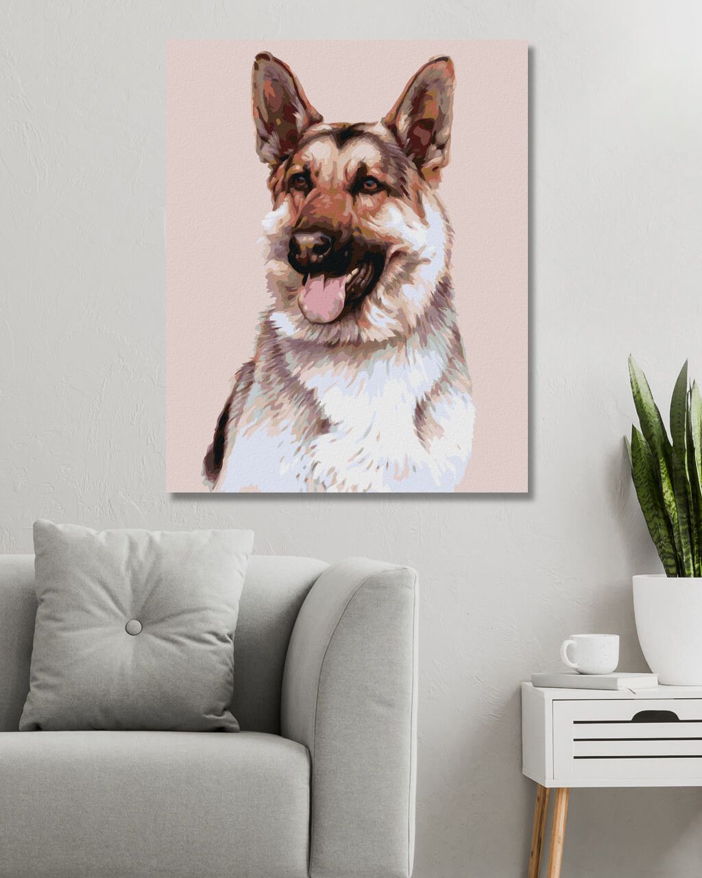 zuty Malování podle čísel - NĚMECKÝ OVČÁK (JIM KILLEN) - Rozměr: 40x50 cm, Rámování: Varianta: vypnuté plátno na rám - obrázek 2