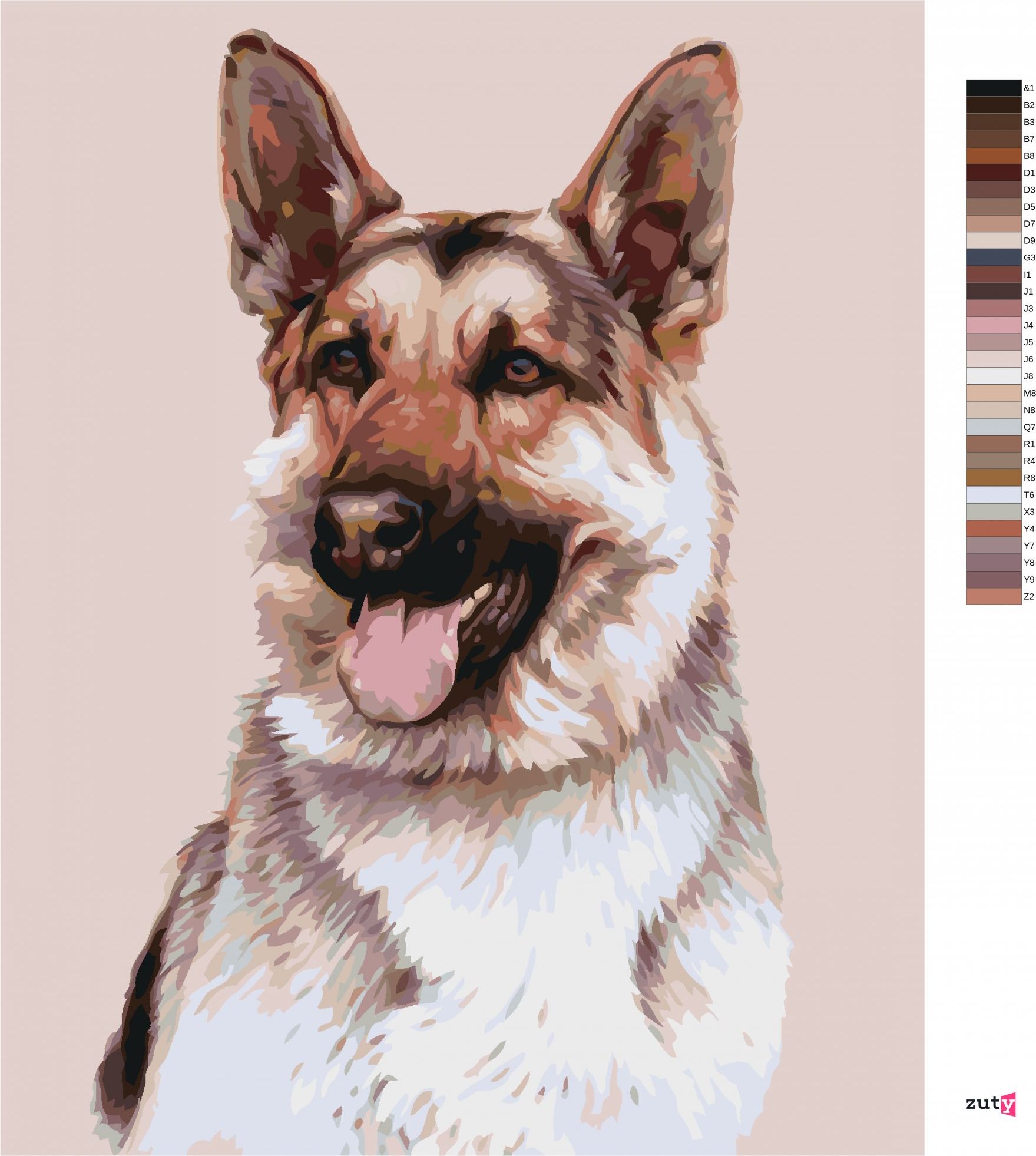 zuty Malování podle čísel - NĚMECKÝ OVČÁK (JIM KILLEN) - Rozměr: 40x50 cm, Rámování: Varianta: vypnuté plátno na rám - obrázek 6