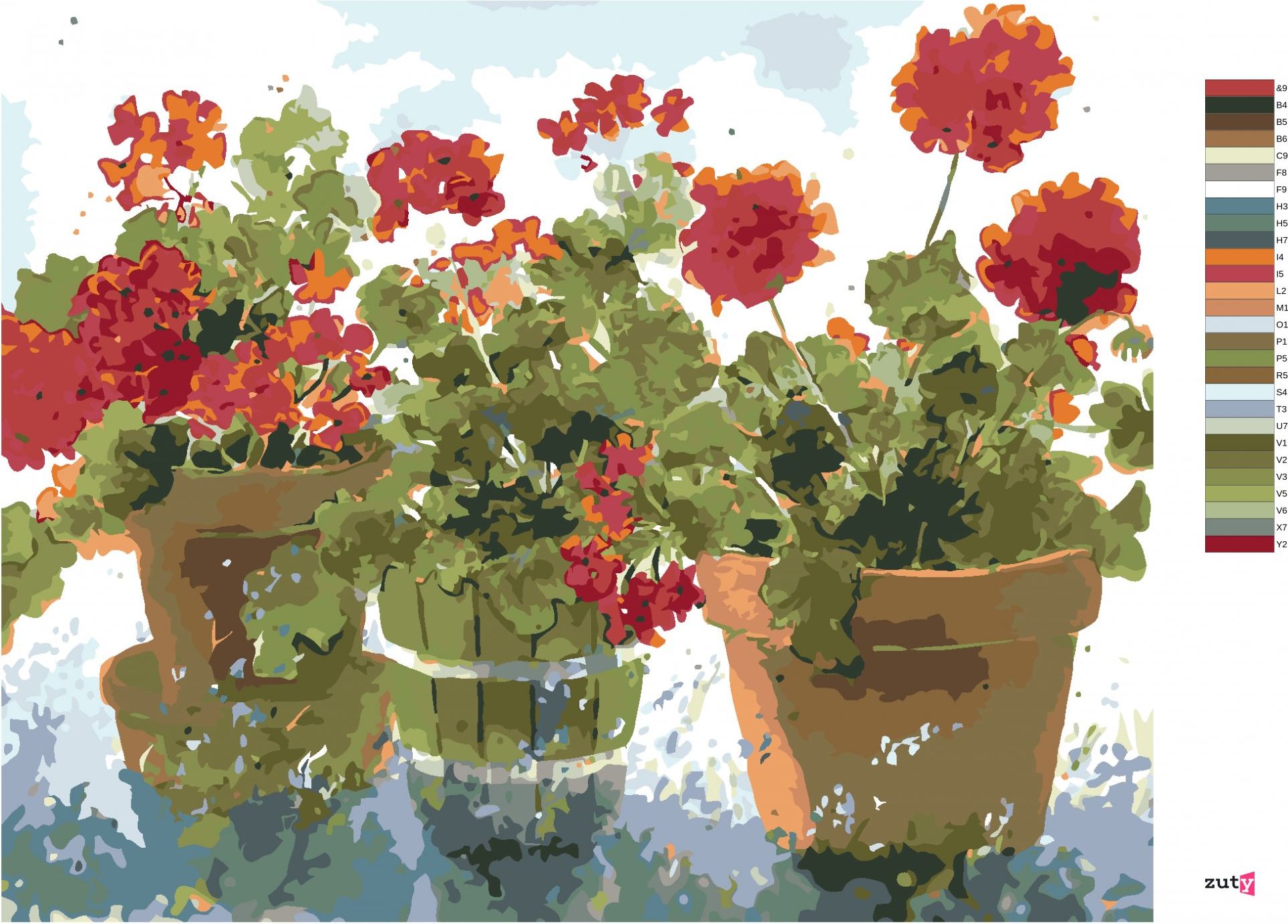 zuty Malování podle čísel – ČERVENÉ MUŠKÁTY (JUDY BUSWELL) - Rozměr: 40x50 cm, Rámování: Varianta: vypnuté plátno na rám - obrázek 8