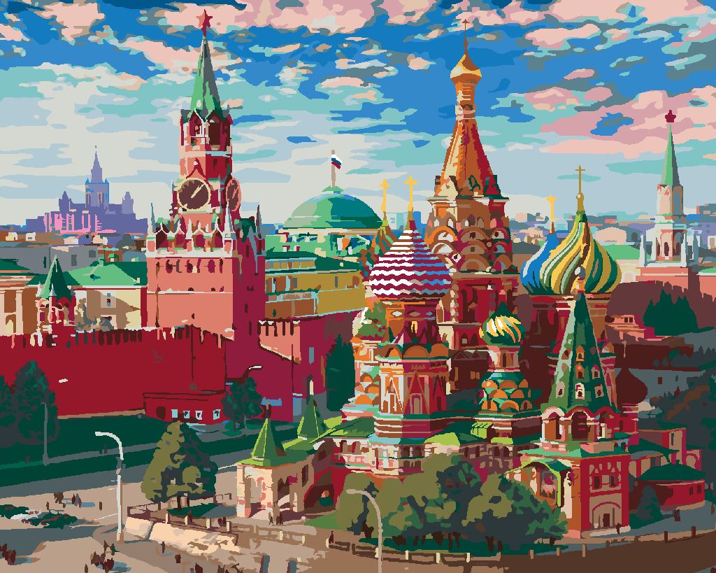 zuty Malování podle čísel - MOSKVA POHLED NA RUDÉ NÁMĚSTÍ (IMAGE WORLD-RC) - Rozměr: 40x50 cm, Rámování: Varianta: bez rámu a bez vypnutí plátna - obrázek 7