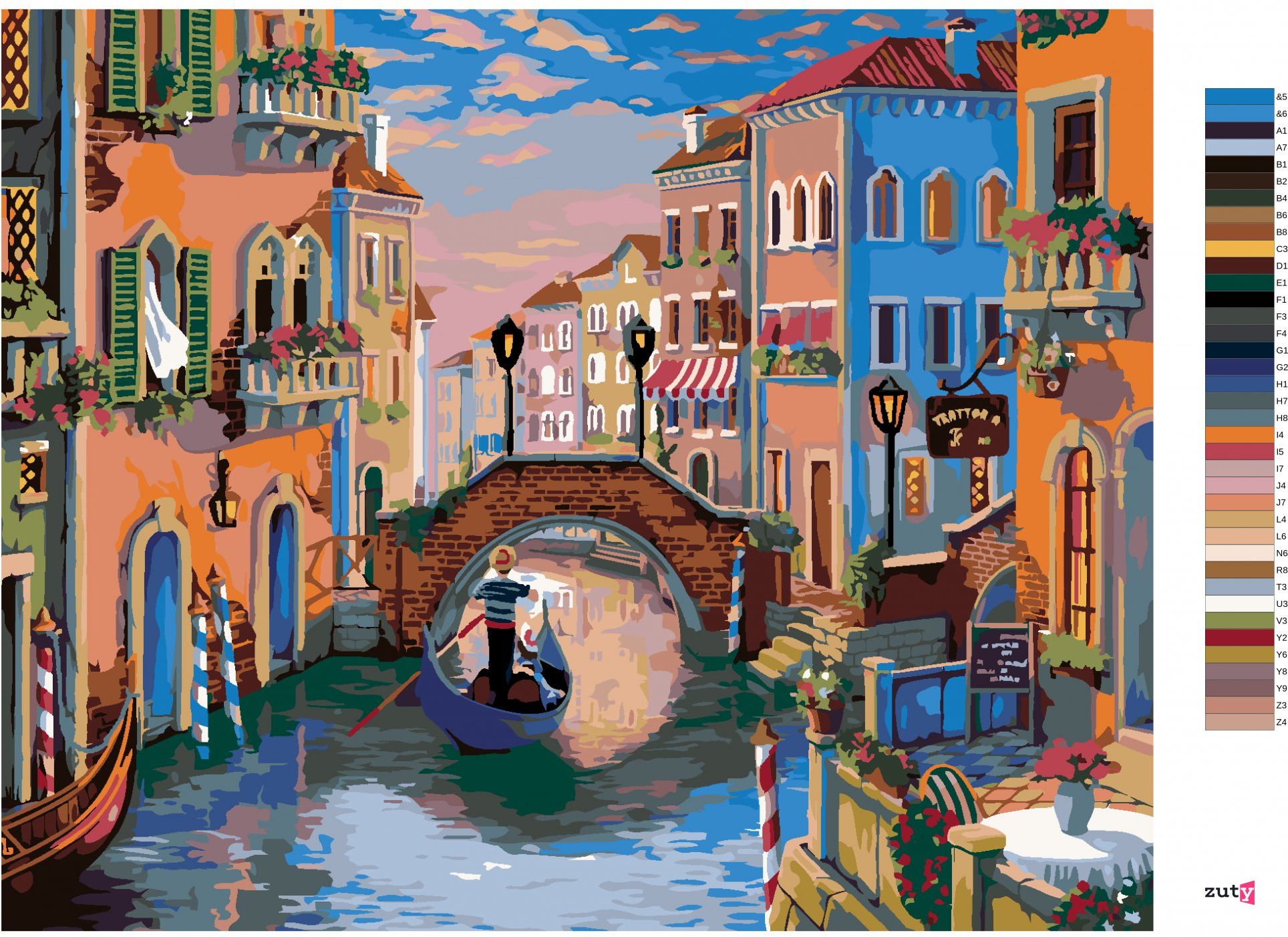 zuty Malování podle čísel - ZÁPAD SLUNCE V BENÁTKÁCH (IMAGE WORLD-RC) - Rozměr: 40x50 cm, Rámování: Varianta: vypnuté plátno na rám - obrázek 4