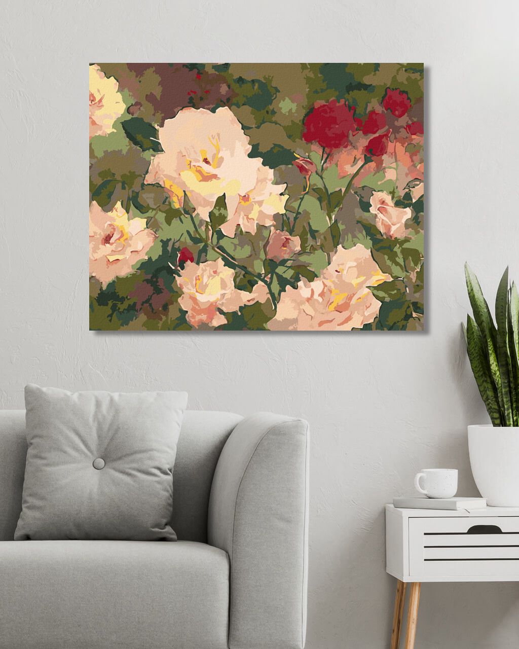 zuty Malování podle čísel – BÍLÉ A ČERVENÉ RŮŽE (JUDY BUSWELL) - Rozměr: 40x50 cm, Rámování: Varianta: vypnuté plátno na rám - obrázek 9