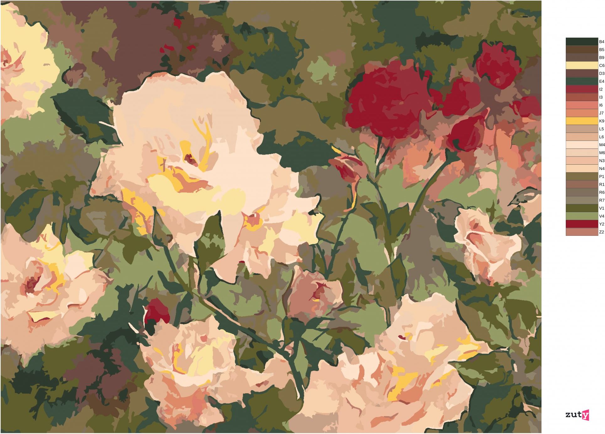 zuty Malování podle čísel – BÍLÉ A ČERVENÉ RŮŽE (JUDY BUSWELL) - Rozměr: 40x50 cm, Rámování: Varianta: vypnuté plátno na rám - obrázek 10