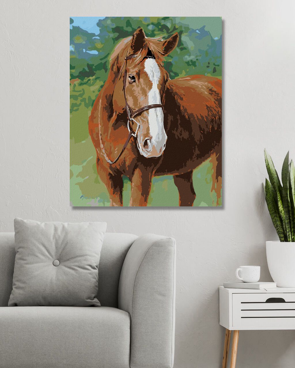 zuty Malování podle čísel – REZAVÝ KŮŇ S UZDEČKOU (JIM KILLEN) - Rozměr: 40x50 cm, Rámování: Varianta: bez rámu a bez vypnutí plátna - obrázek 9
