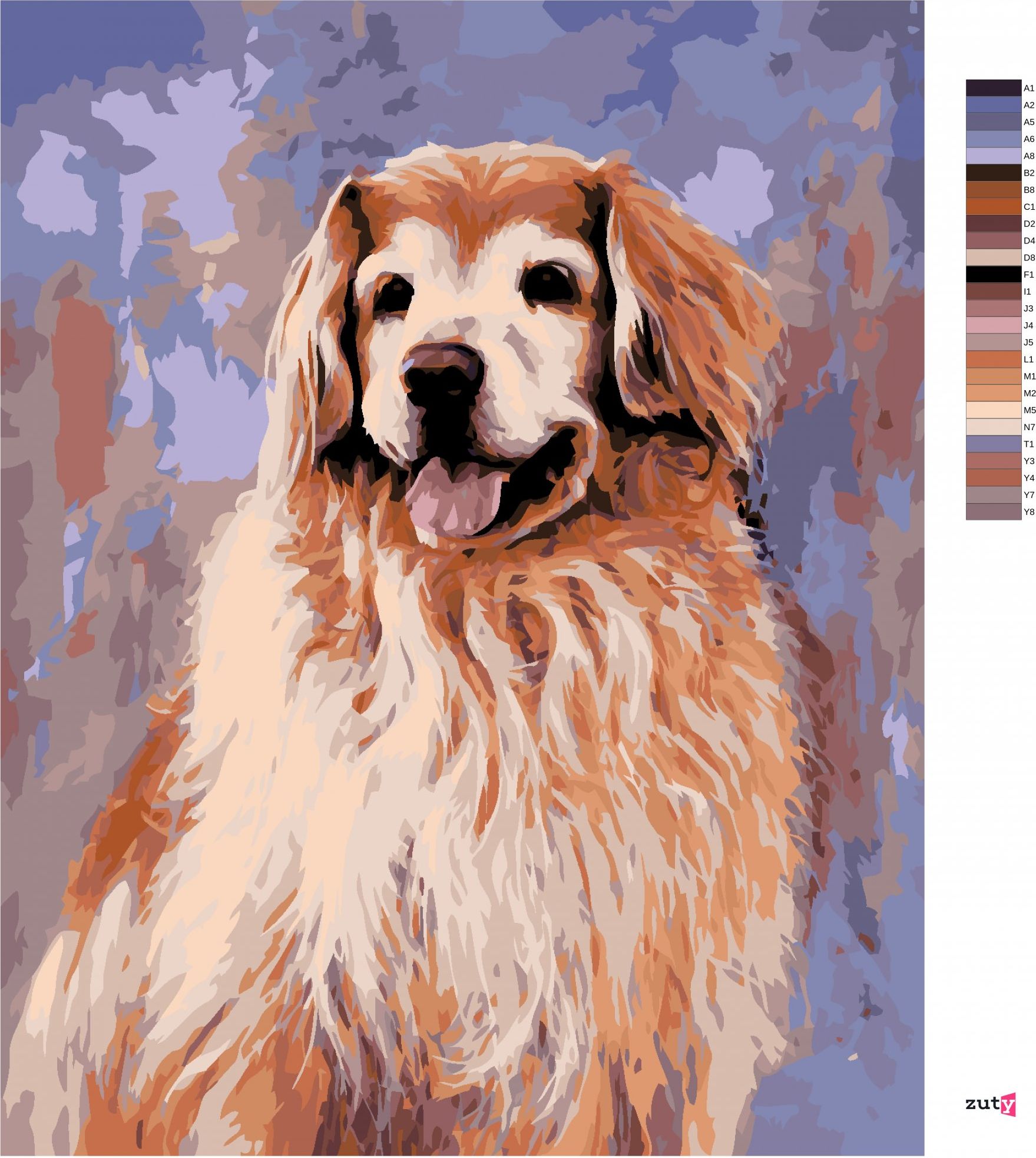 zuty Malování podle čísel - STARÝ ZLATÝ RETRÍVR (JIM KILLEN) - Rozměr: 40x50 cm, Rámování: Varianta: vypnuté plátno na rám - obrázek 5