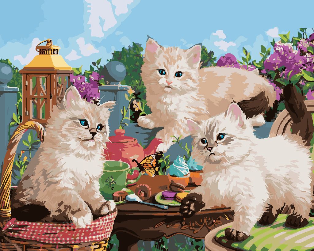 zuty Malování podle čísel - KOŤATA A ČAJOVÝ DÝCHÁNEK (IMAGE WORLD-RC) - Rozměr: 40x50 cm, Rámování: Varianta: bez rámu a bez vypnutí plátna - obrázek 9