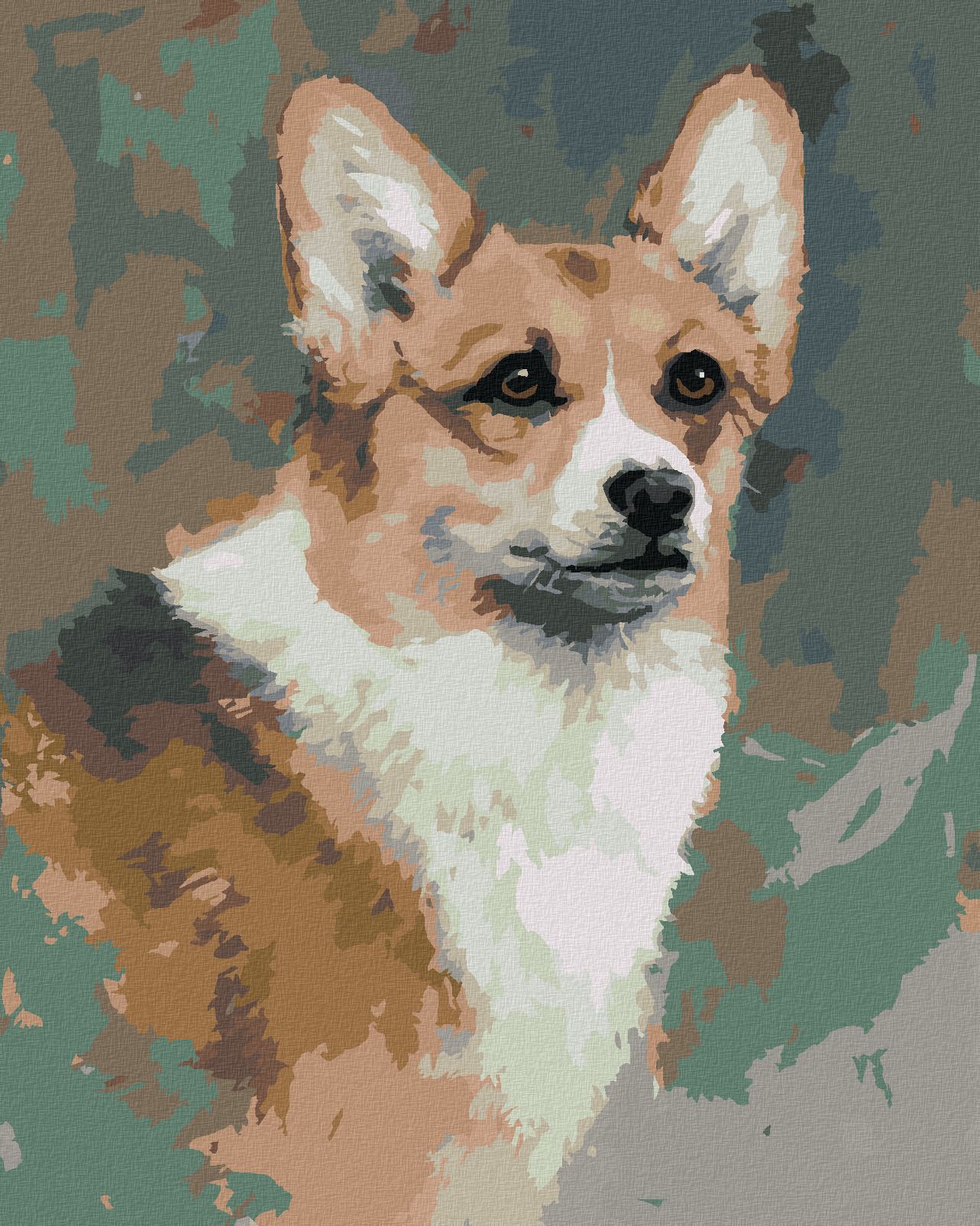 zuty Malování podle čísel – WELSH CORGI PEMBROKE (JIM KILLEN) - Rozměr: 40x50 cm, Rámování: Varianta: bez rámu a bez vypnutí plátna - obrázek 1