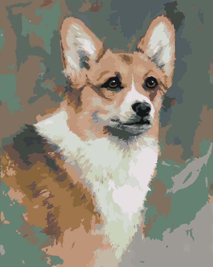 zuty Malování podle čísel – WELSH CORGI PEMBROKE (JIM KILLEN) - Rozměr: 40x50 cm, Rámování: Varianta: bez rámu a bez vypnutí plátna - obrázek 9
