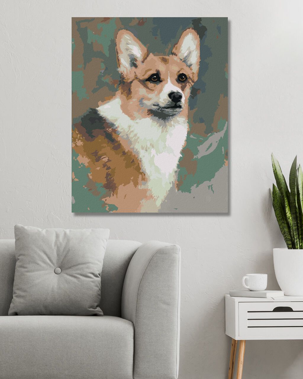 zuty Malování podle čísel – WELSH CORGI PEMBROKE (JIM KILLEN) - Rozměr: 40x50 cm, Rámování: Varianta: vypnuté plátno na rám - obrázek 3