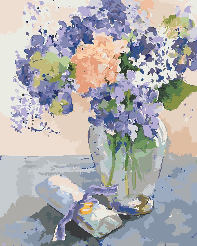 zuty Malování podle čísel – KYTICE VE SKLENĚNÉ VÁZE A DOPIS (JUDY BUSWELL) - Rozměr: 40x50 cm, Rámování: Varianta: vypnuté plátno na rám - obrázek 10