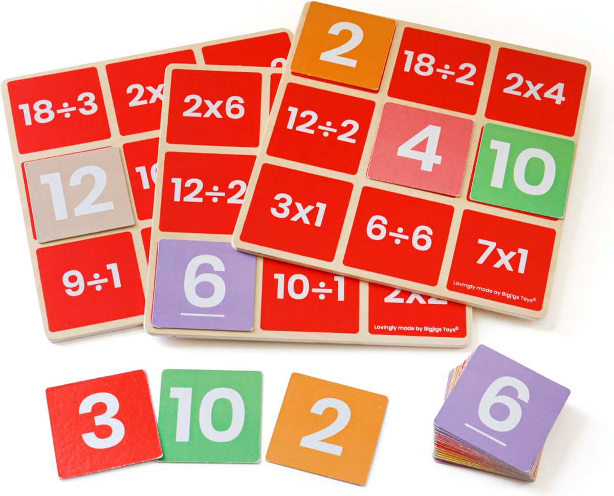 Bigjigs Toys Matematické bingo Násobení a dělení - obrázek 1