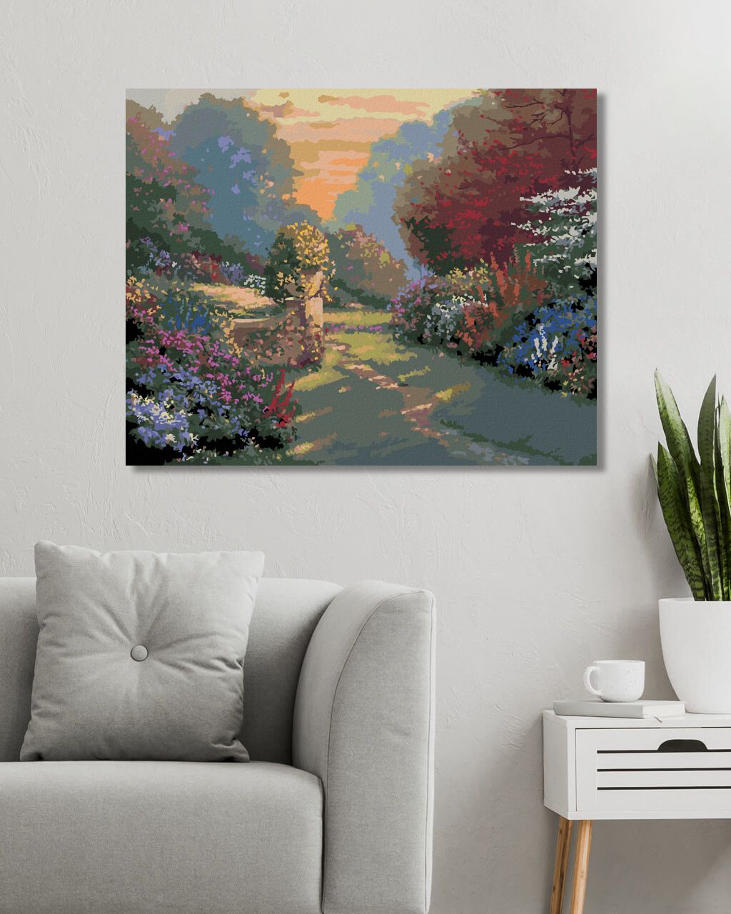 zuty Malování podle čísel - CESTA V ZAHRADĚ MEZI KVĚTY (NORTHERN PROMOTIONS) - Rozměr: 40x50 cm, Rámování: Varianta: bez rámu a bez vypnutí plátna - obrázek 6