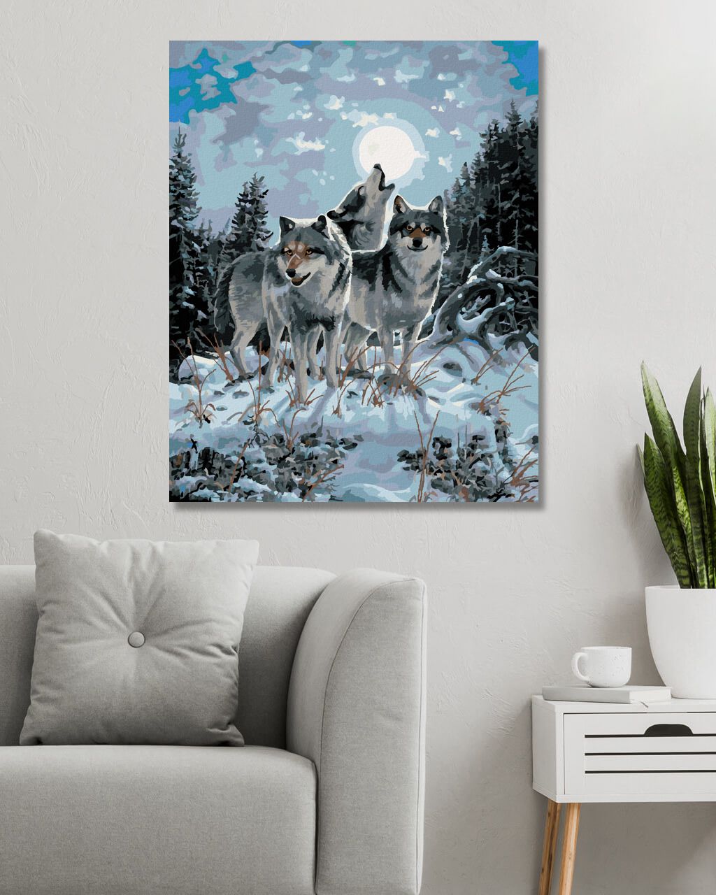 zuty Malování podle čísel - VLČÍ SMEČKA PŘI ÚPLŇKU (NORTHERN PROMOTIONS) - Rozměr: 40x50 cm, Rámování: Varianta: bez rámu a bez vypnutí plátna - obrázek 9