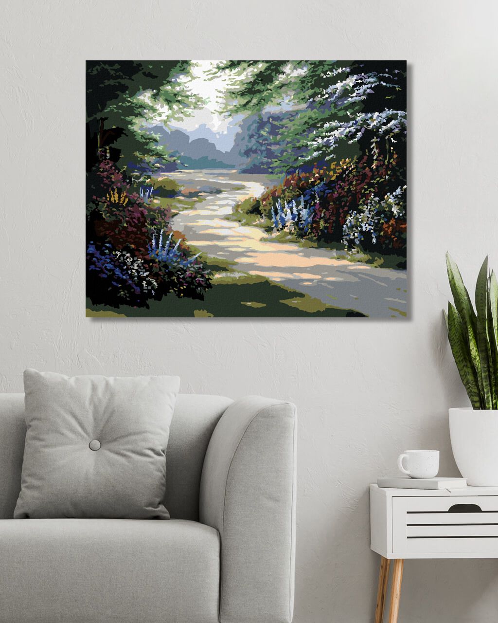 zuty Malování podle čísel - CESTA MEZI STROMY A KVĚTY (NORTHERN PROMOTIONS) - Rozměr: 40x50 cm, Rámování: Varianta: bez rámu a bez vypnutí plátna - obrázek 2
