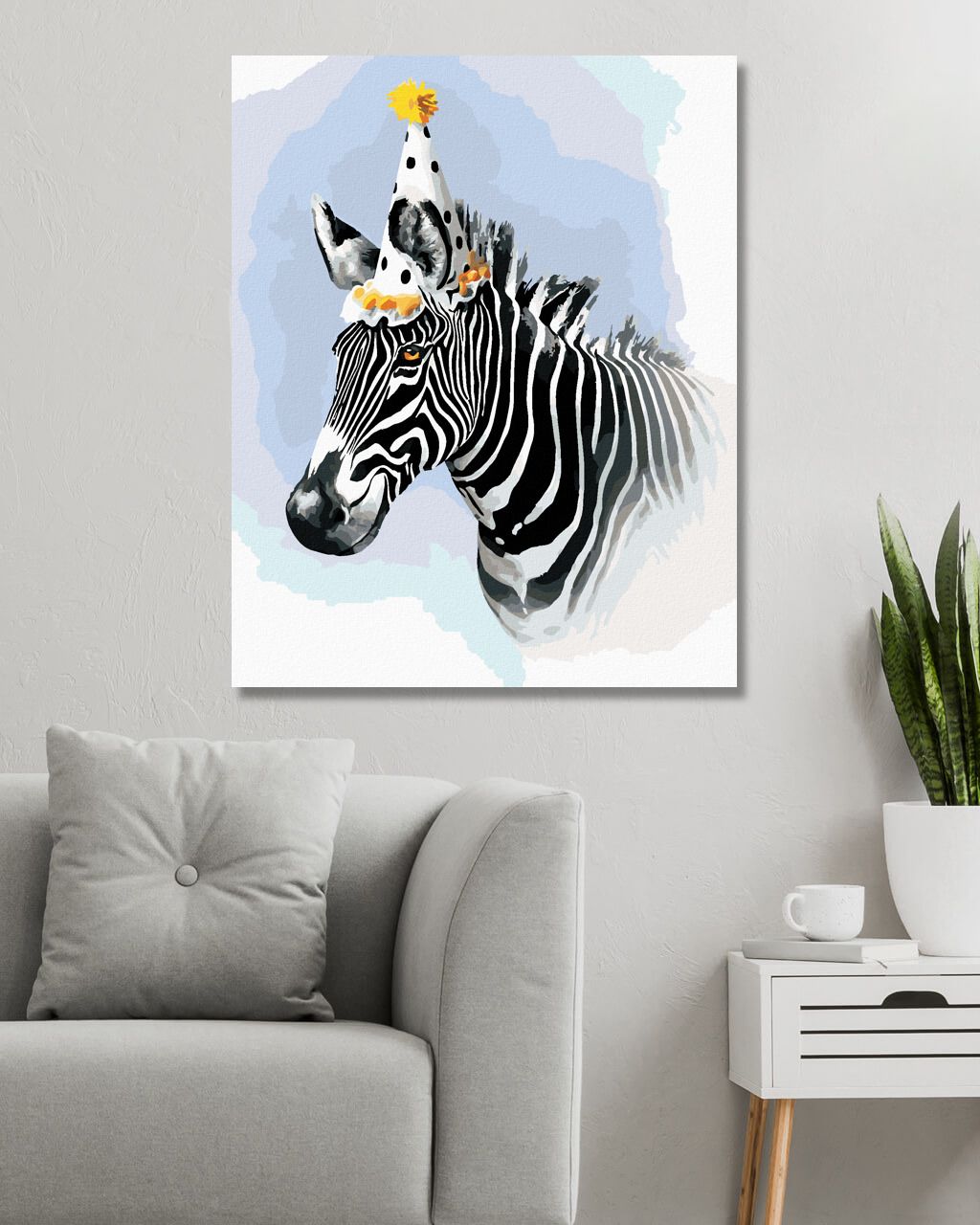 zuty Malování podle čísel - ZEBRA S PARTY ČEPIČKOU (LARRY HERSBERGER) - Rozměr: 40x50 cm, Rámování: Varianta: bez rámu a bez vypnutí plátna - obrázek 8
