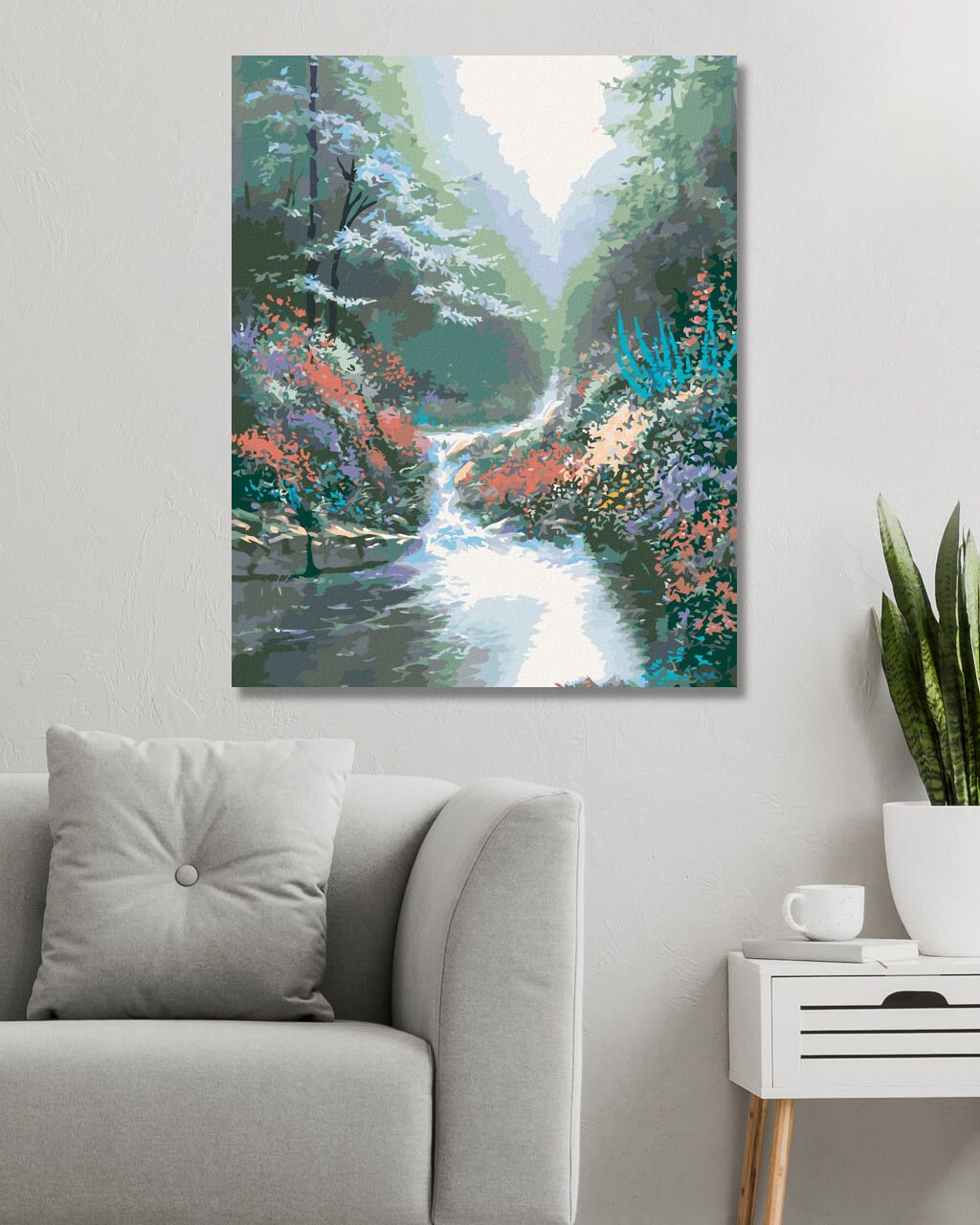 zuty Malování podle čísel - ŘEKA V LESE A KVĚTINY (NORTHERN PROMOTIONS) - Rozměr: 40x50 cm, Rámování: Varianta: bez rámu a bez vypnutí plátna - obrázek 10