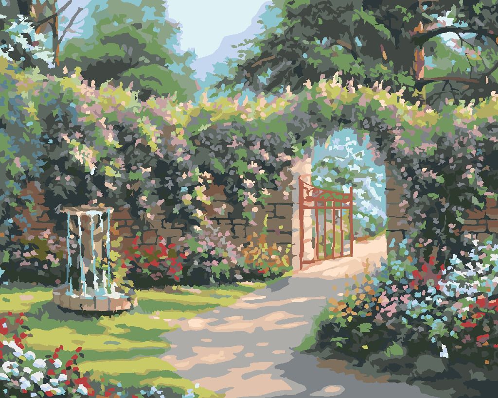 zuty Malování podle čísel - BRÁNA DO ZAHRADY (NORTHERN PROMOTIONS) - Rozměr: 40x50 cm, Rámování: Varianta: bez rámu a bez vypnutí plátna - obrázek 7