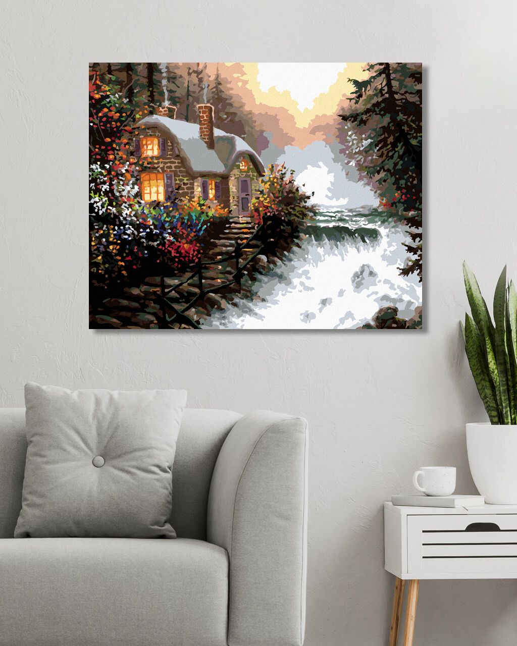 zuty Malování podle čísel - DŮM U KRAJE ŘEKY (NORTHERN PROMOTIONS) - Rozměr: 40x50 cm, Rámování: Varianta: vypnuté plátno na rám - obrázek 10