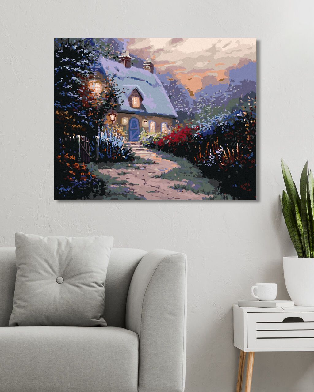 zuty Malování podle čísel - CESTA K DOMU A KVĚTINY (NORTHERN PROMOTIONS) - Rozměr: 40x50 cm, Rámování: Varianta: bez rámu a bez vypnutí plátna - obrázek 2
