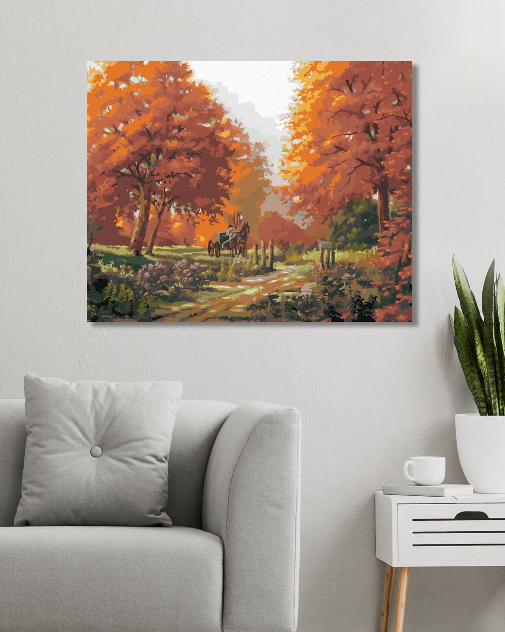 zuty Malování podle čísel - BRYČKA NA CESTĚ V LESE (NORTHERN PROMOTIONS) - Rozměr: 40x50 cm, Rámování: Varianta: vypnuté plátno na rám - obrázek 9