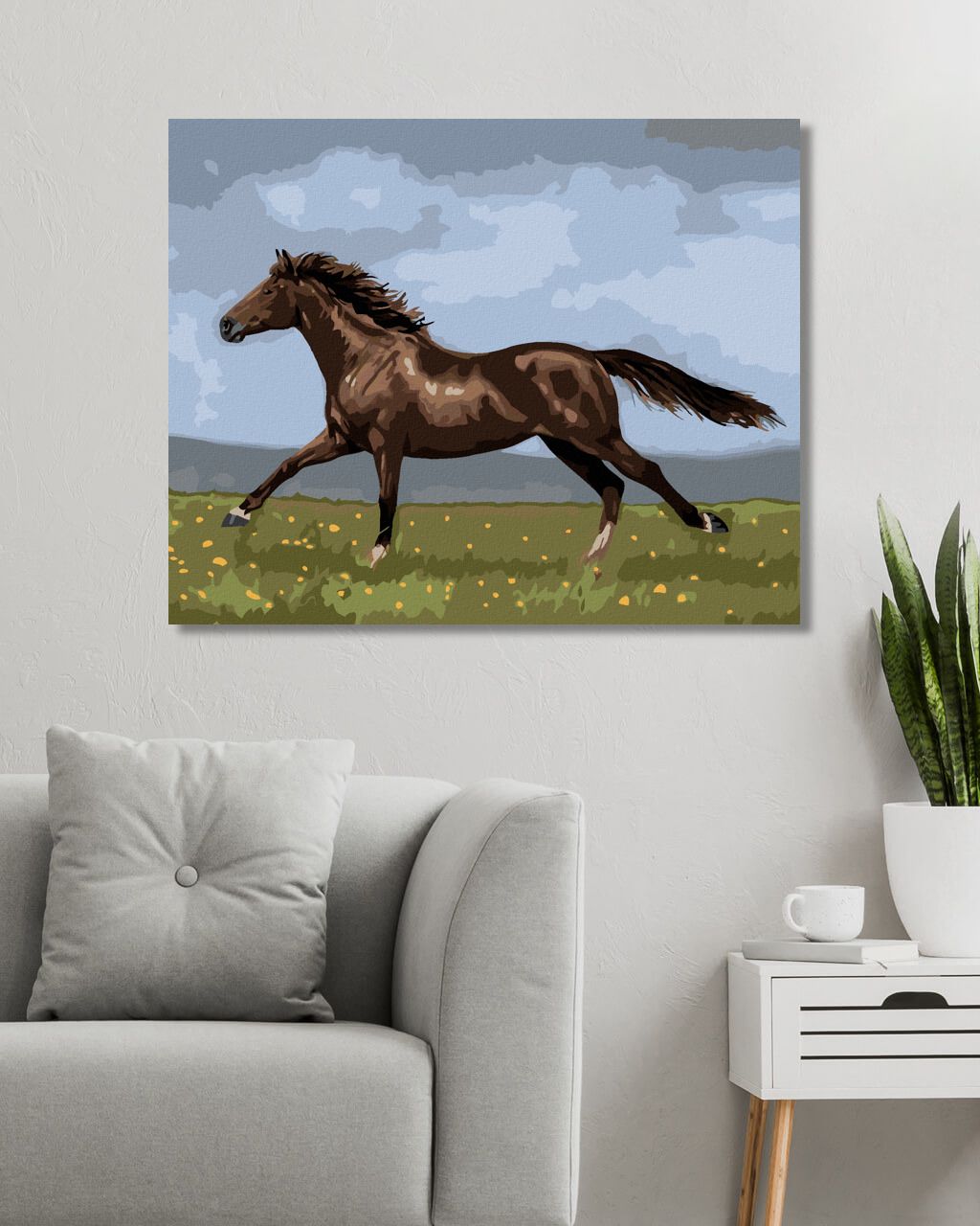 zuty Malování podle čísel – BĚŽÍCÍ KŮŇ (VICTORIA SCHULTZ) - Rozměr: 40x50 cm, Rámování: Varianta: vypnuté plátno na rám - obrázek 9