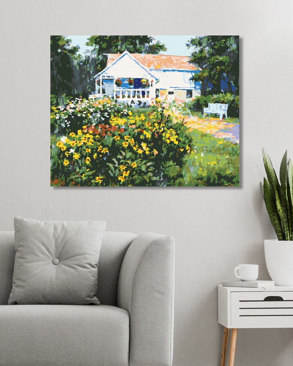 zuty Malování podle čísel – BÍLÝ DŮM A ZAHRADA S KVĚTINAMI (NORTHERN PROMOTIONS) - Rozměr: 40x50 cm, Rámování: Varianta: bez rámu a bez vypnutí plátna - obrázek 10