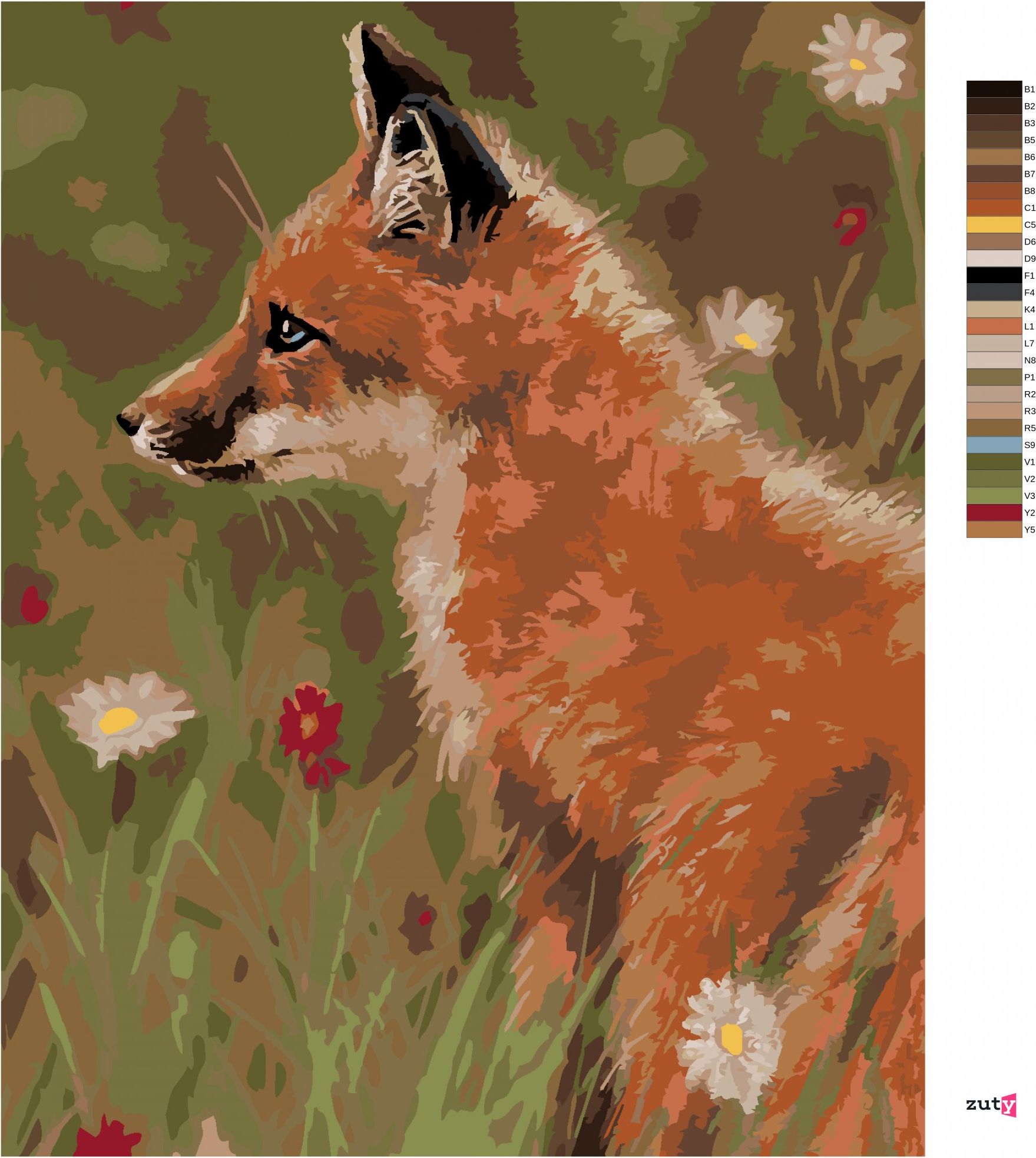 zuty Malování podle čísel – LIŠKA V KVÍTÍ (VICTORIA SCHULTZ) - Rozměr: 40x50 cm, Rámování: Varianta: vypnuté plátno na rám - obrázek 5