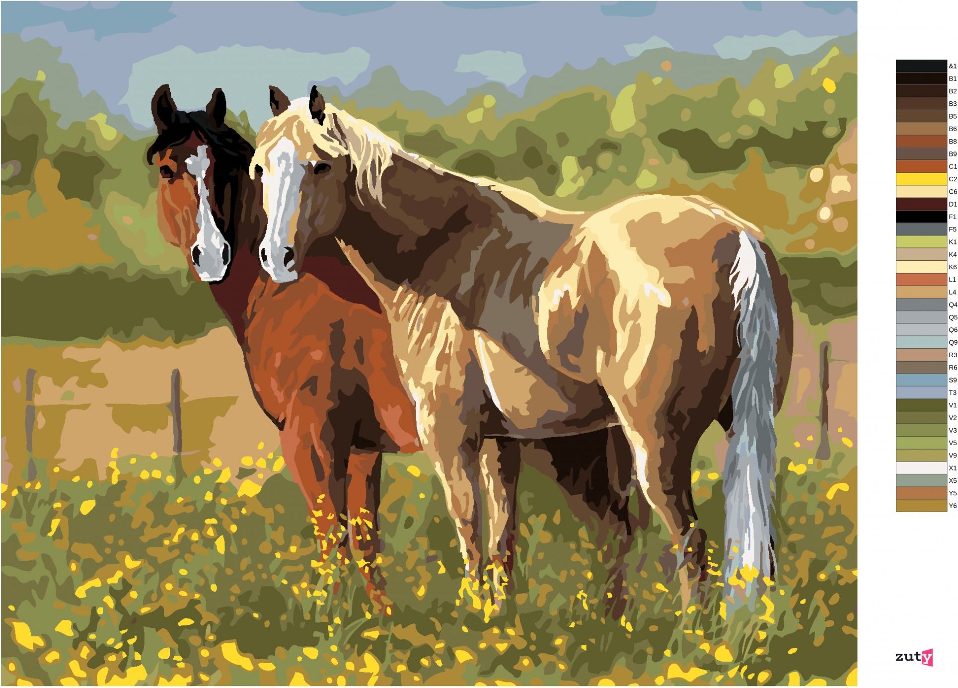 zuty Malování podle čísel – KONĚ V KVÍTÍ (VICTORIA SCHULTZ) - Rozměr: 40x50 cm, Rámování: Varianta: vypnuté plátno na rám - obrázek 9