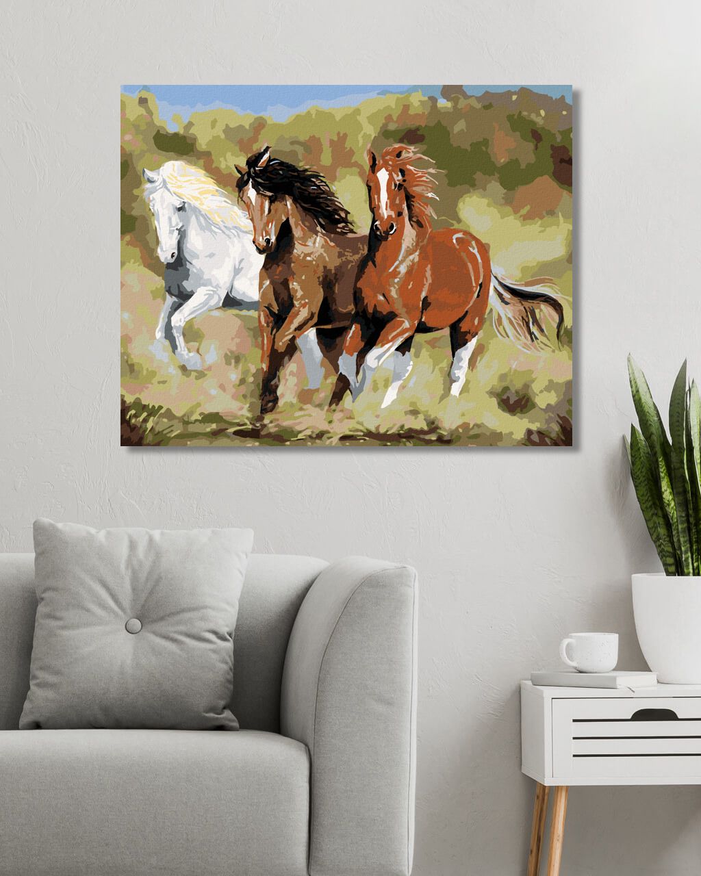 zuty Malování podle čísel – KONĚ V BĚHU (VICTORIA SCHULTZ) - Rozměr: 40x50 cm, Rámování: Varianta: bez rámu a bez vypnutí plátna - obrázek 3
