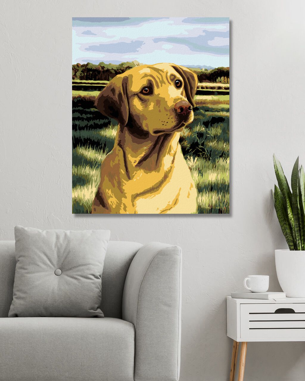 zuty Malování podle čísel – LABRADOR V POLI (NORTHERN PROMOTIONS) - Rozměr: 40x50 cm, Rámování: Varianta: bez rámu a bez vypnutí plátna - obrázek 4
